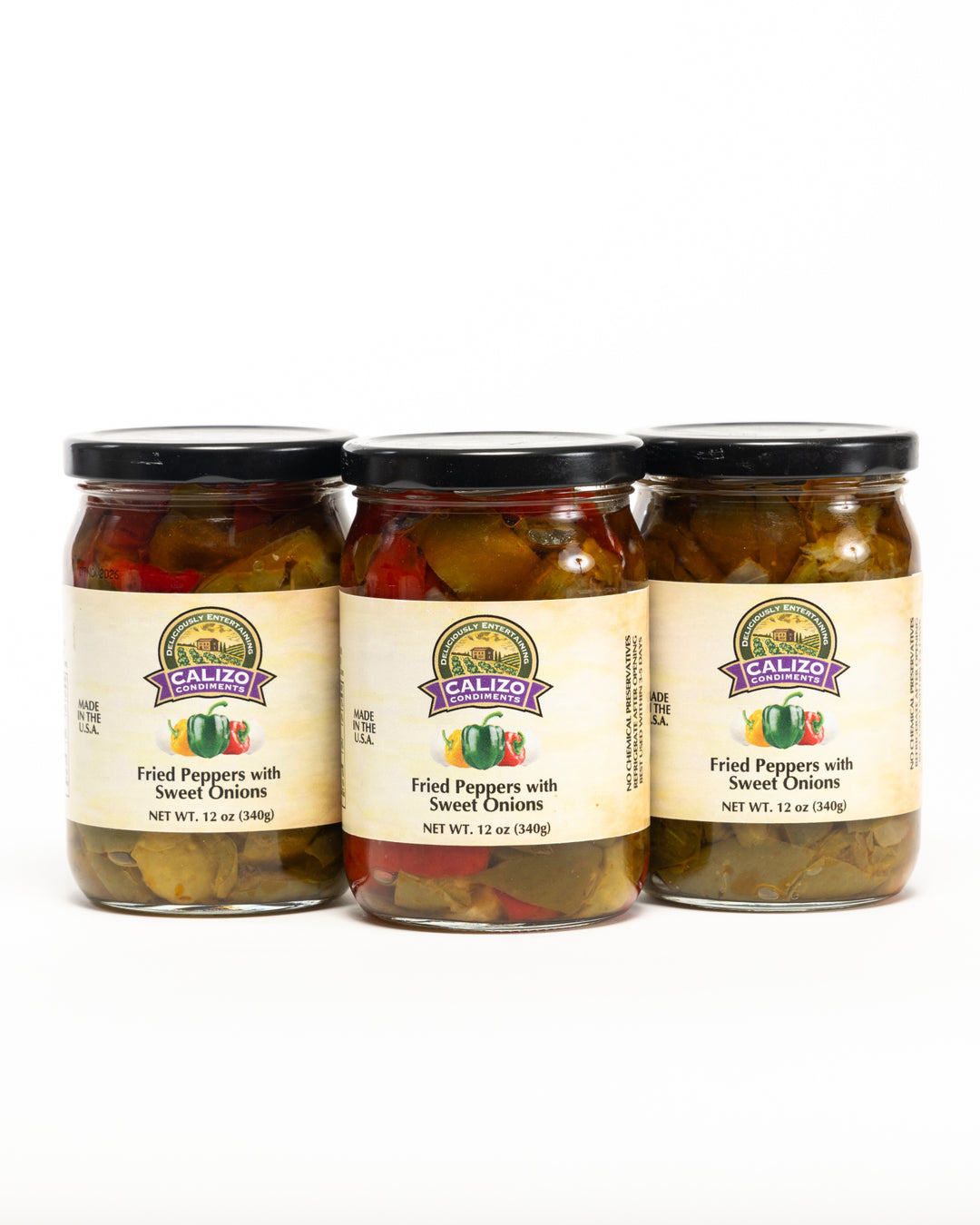 Calizo - Fried Peppers with Onions, (3)- 12 oz. Jars – Value Pack (3 x 12 oz)