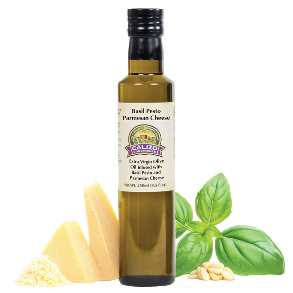 Extra Virgin Olive Oil infused with Basil Pesto Parmesan Cheese